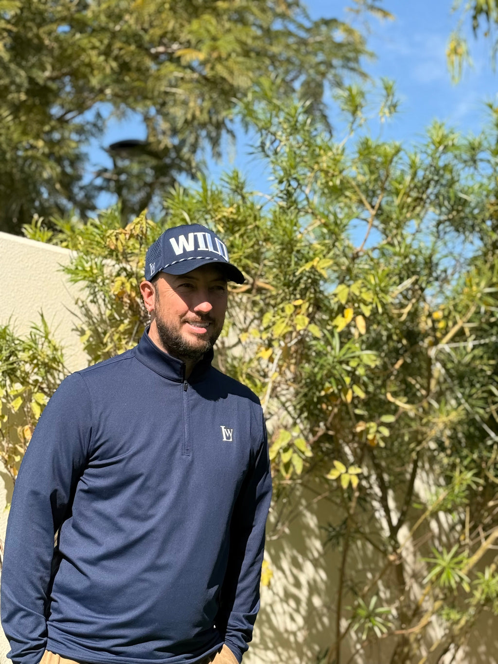 'Ben Nevis' 1/4 Zip Scottish Golf Top for Men (Navy) - Loch Wild