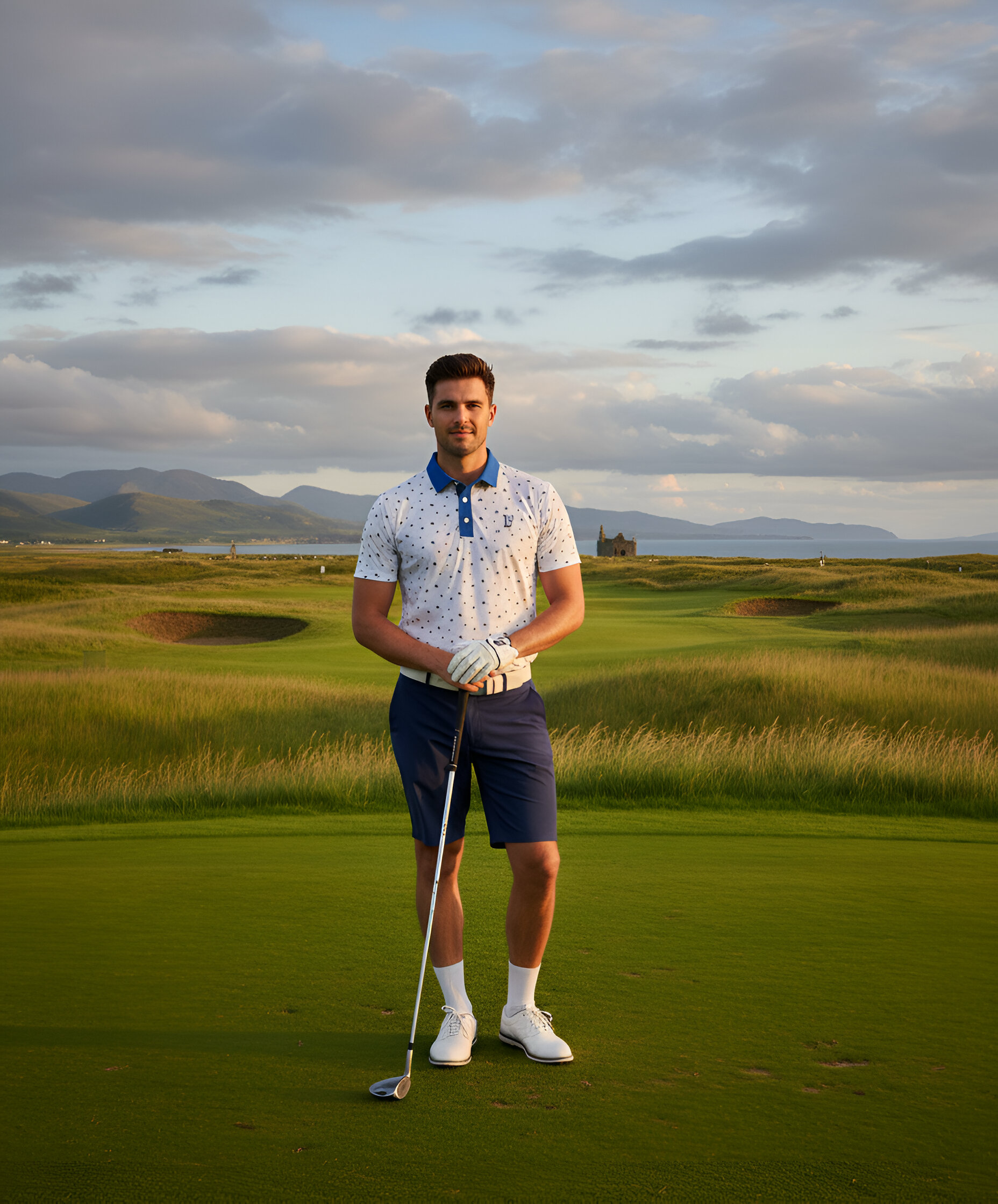 Shetland Men’s Golf Shirt — Loch Wild