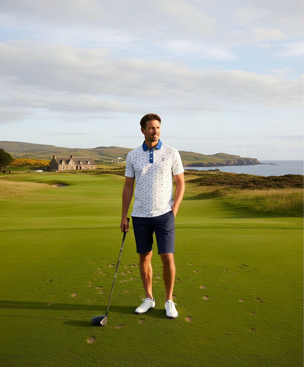 Shetland Men’s Golf Shirt — Loch Wild
