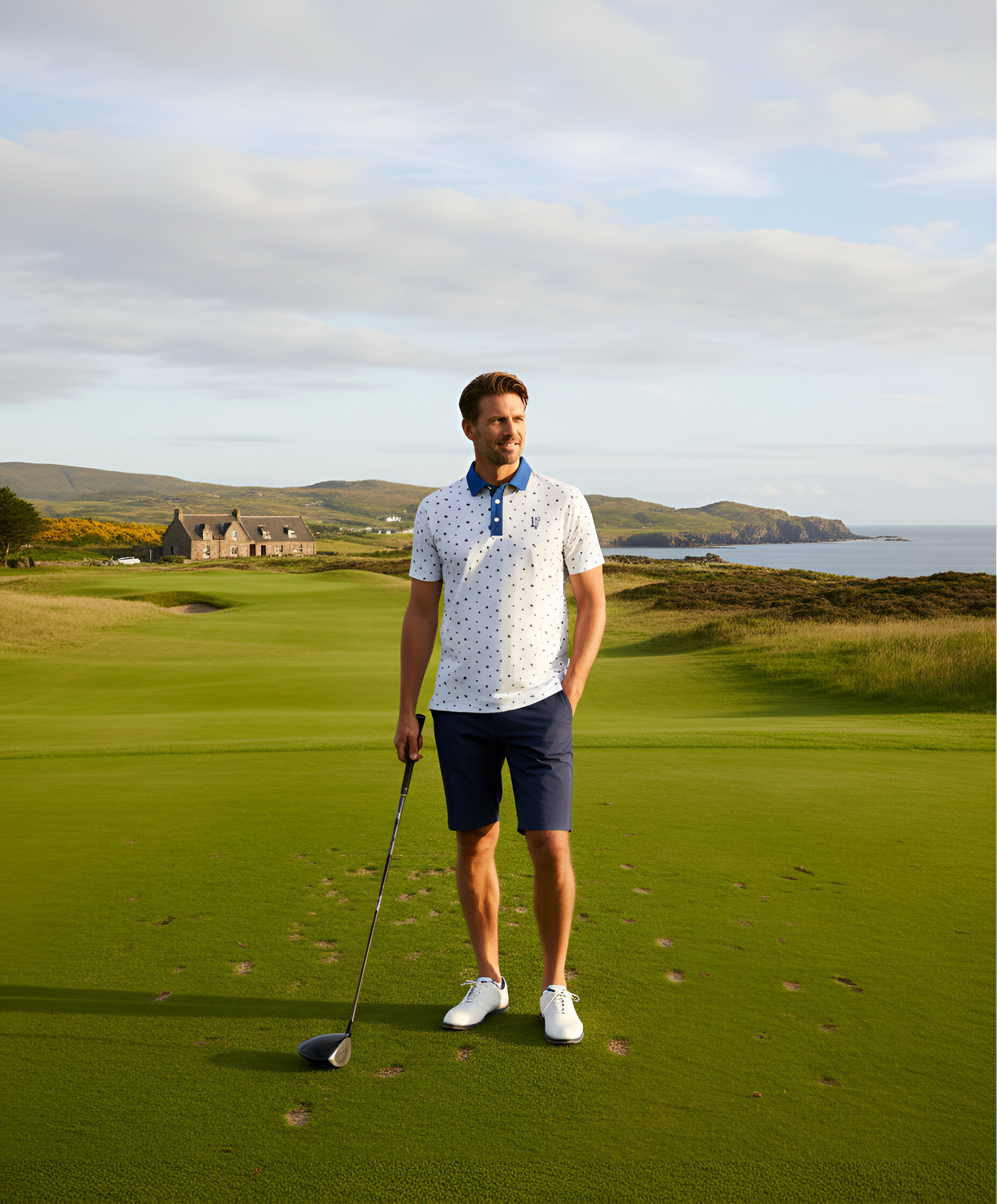 Shetland Men’s Golf Shirt — Loch Wild