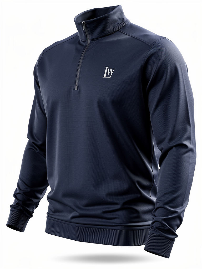 'Ben Nevis' 1/4 Zip Scottish Golf Top for Men (Navy) - Loch Wild